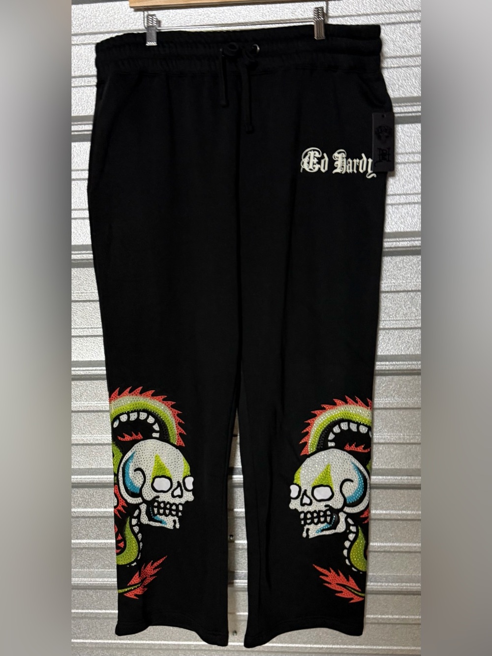 Ed Hardy black sweatpants XXL NWT